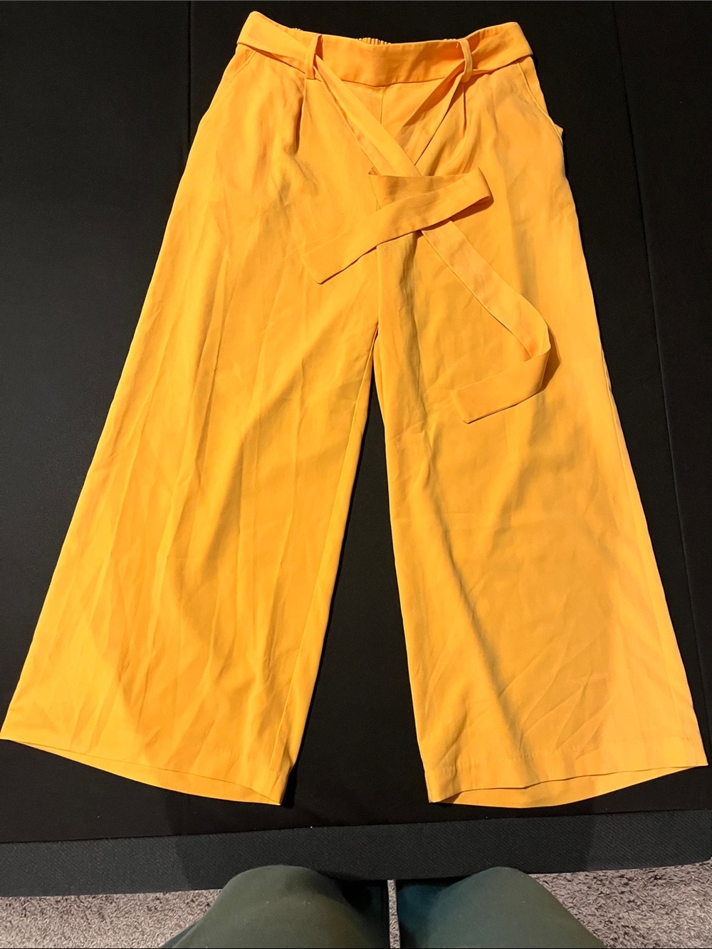 eva mendes for New York & Company Yellow Wide-Leg Tie Waist Pants
